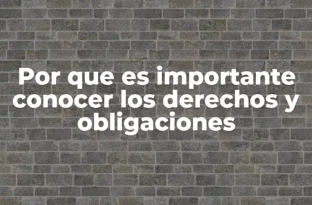 Por que es Importante Conocer los Derechos y Obligaciones