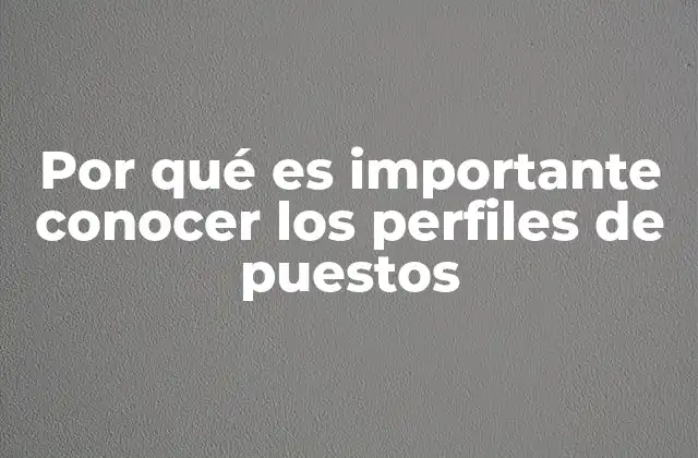 Por Qué es Importante Conocer los Perfiles de Puestos