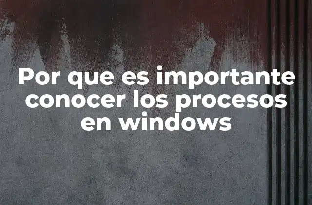 Por que es Importante Conocer los Procesos en Windows