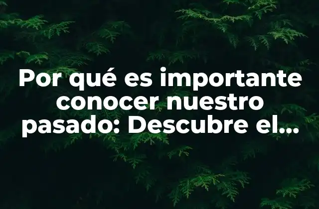 Por Qué es Importante Conocer Nuestro Pasado: Descubre el Valor Del Conocimiento Histórico