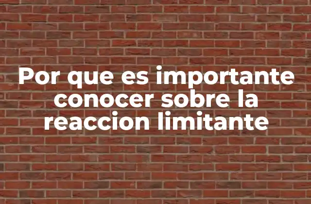 Por que es Importante Conocer sobre la Reaccion Limitante