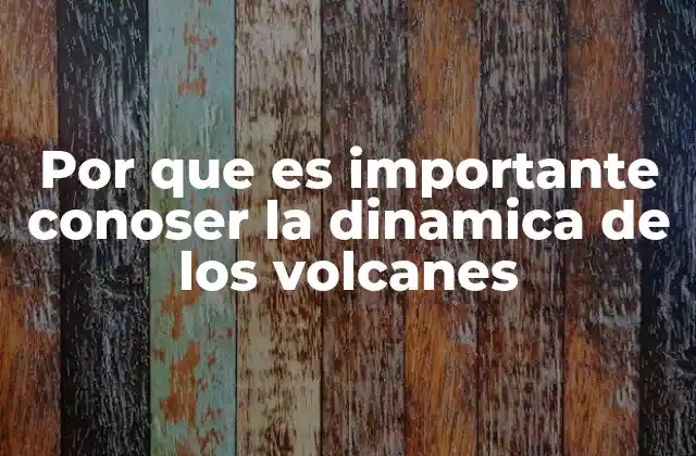 Por que es Importante Conoser la Dinamica de los Volcanes