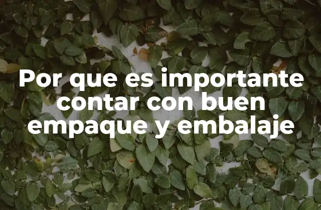 Por que es Importante Contar con Buen Empaque y Embalaje