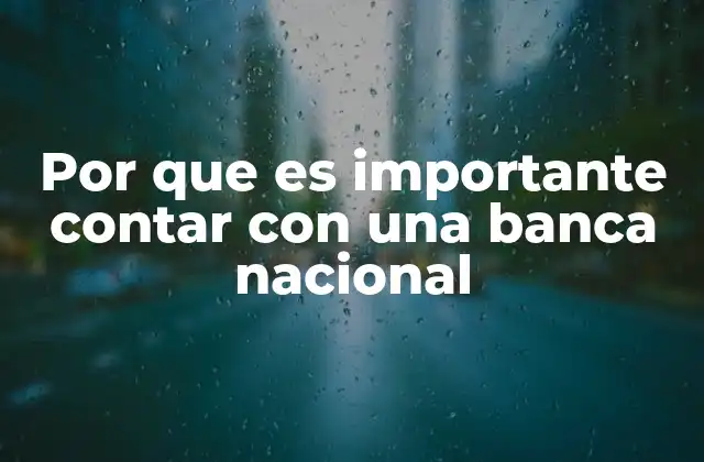 Por que es Importante Contar con una Banca Nacional