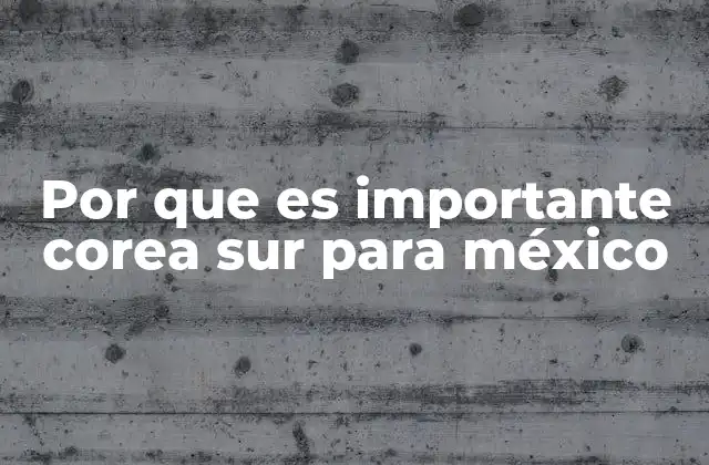 Por que es Importante Corea Sur para México