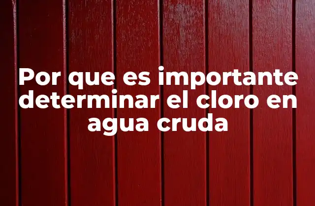 El papel del cloro en la seguridad hídrica