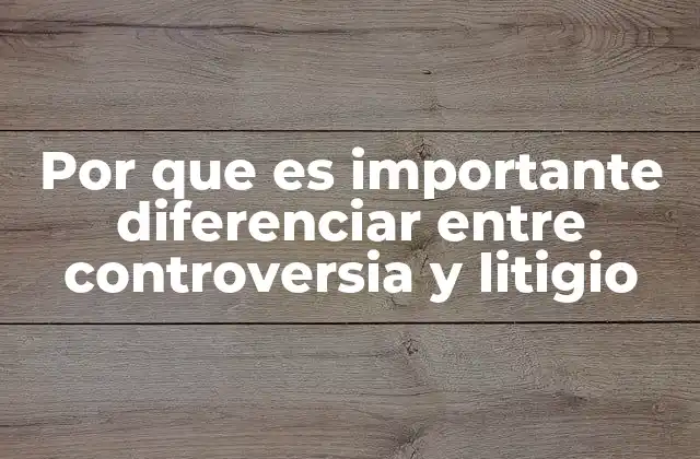 Por que es Importante Diferenciar entre Controversia y Litigio