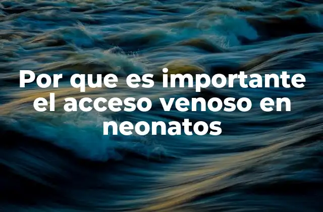 Por que es Importante el Acceso Venoso en Neonatos