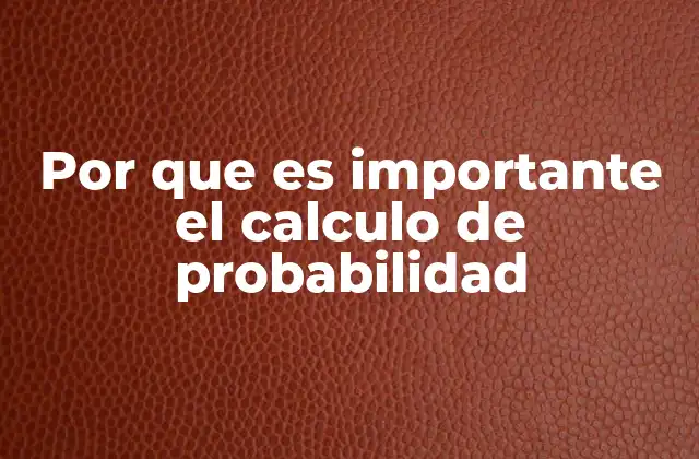 Por que es Importante el Calculo de Probabilidad