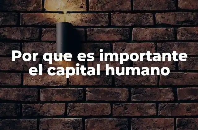 Por que es Importante el Capital Humano