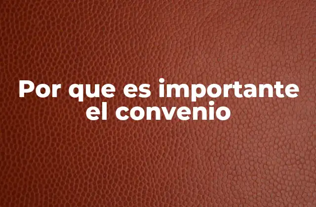 Por que es Importante el Convenio