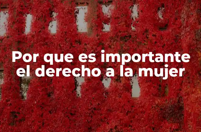 Por que es Importante el Derecho a la Mujer