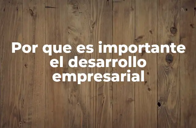 Por que es Importante el Desarrollo Empresarial