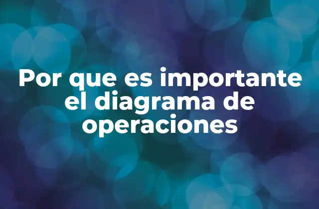 Por que es Importante el Diagrama de Operaciones