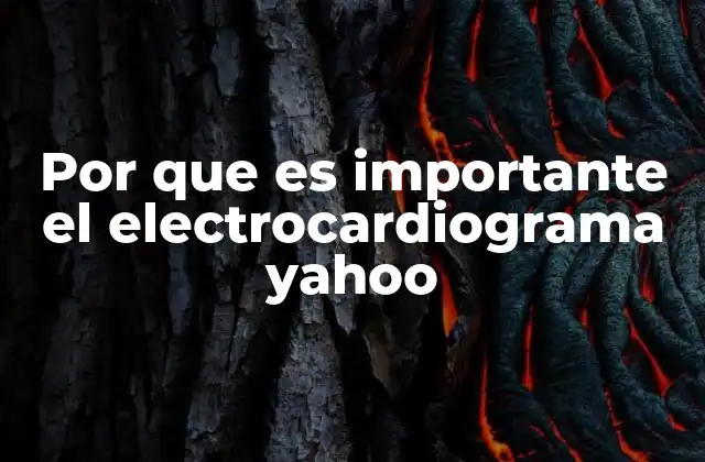 Por que es Importante el Electrocardiograma Yahoo