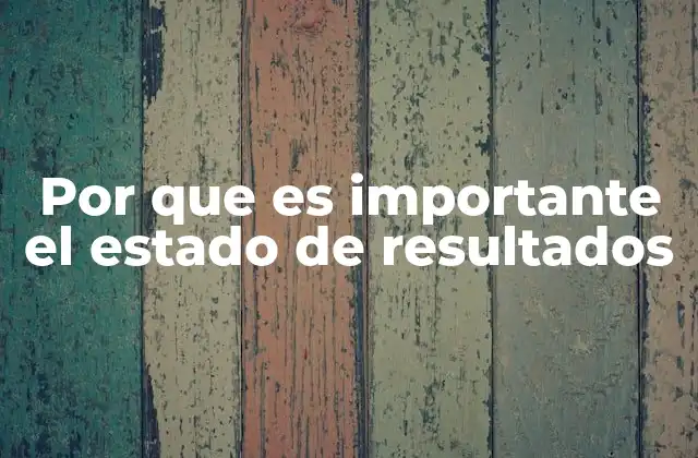 Por que es Importante el Estado de Resultados