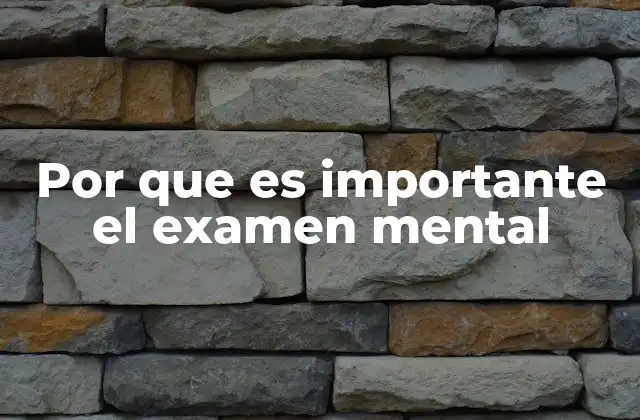 Por que es Importante el Examen Mental