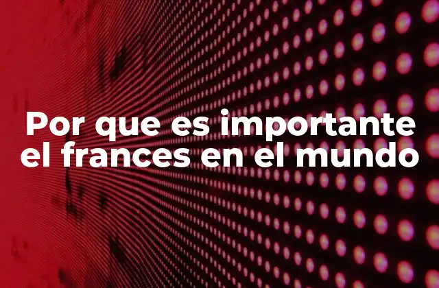 Por que es Importante el Frances en el Mundo
