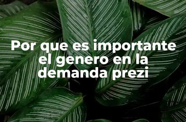 Por que es Importante el Genero en la Demanda Prezi
