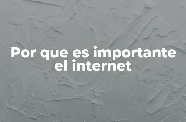 Por que es Importante el Internet