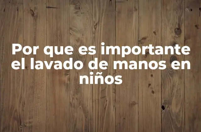 Por que es Importante el Lavado de Manos en Niños