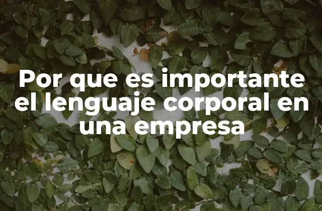 Por que es Importante el Lenguaje Corporal en una Empresa