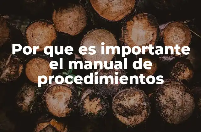 Por que es Importante el Manual de Procedimientos