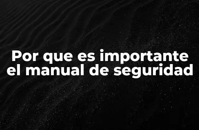 Por que es Importante el Manual de Seguridad