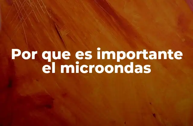 Por que es Importante el Microondas