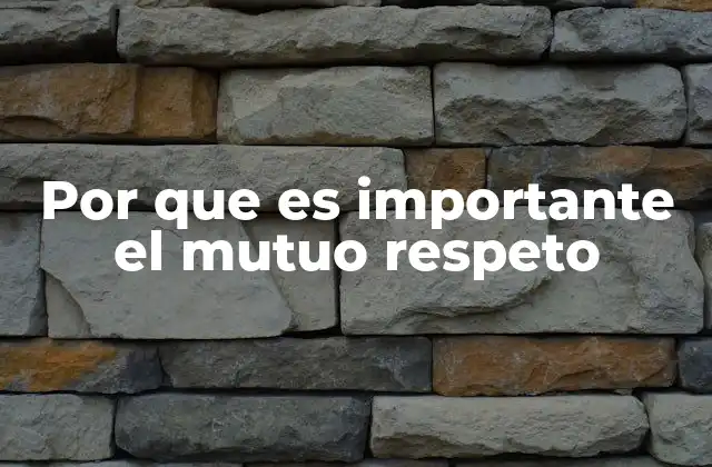 Por que es Importante el Mutuo Respeto