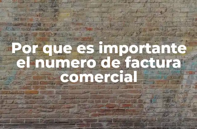 Por que es Importante el Numero de Factura Comercial