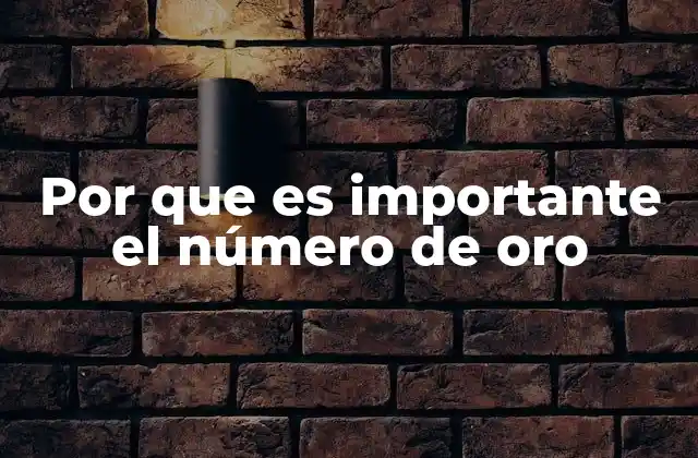 Por que es Importante el Número de Oro