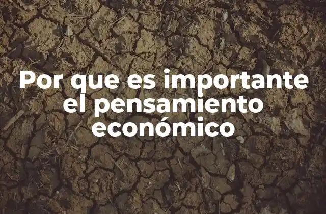 Por que es Importante el Pensamiento Económico