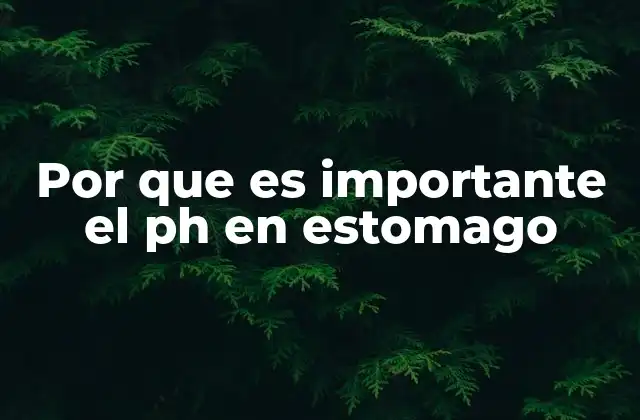 Por que es Importante el Ph en Estomago