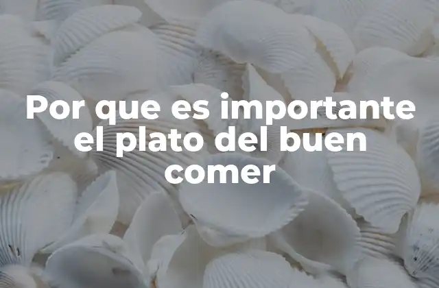 Por que es Importante el Plato Del Buen Comer