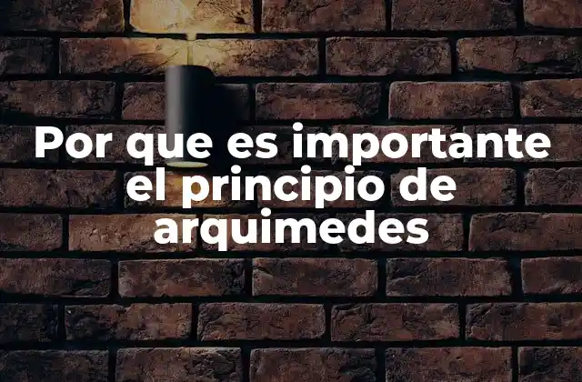 Por que es Importante el Principio de Arquimedes