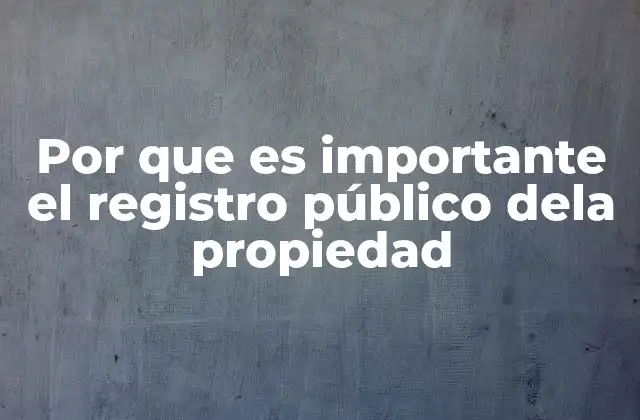 Por que es Importante el Registro Público Dela Propiedad