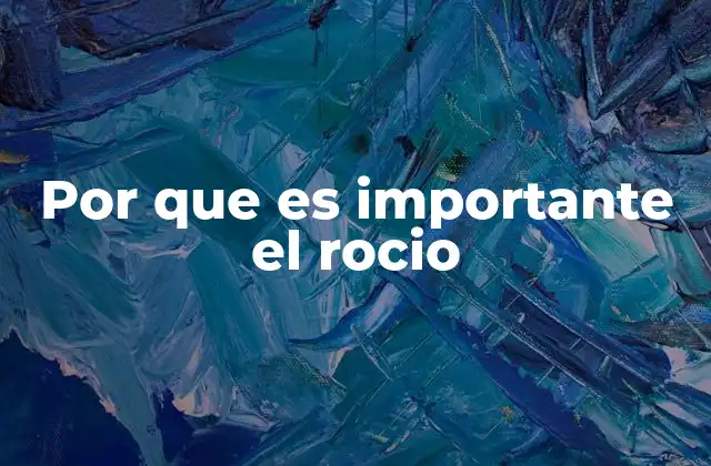 Por que es Importante el Rocio