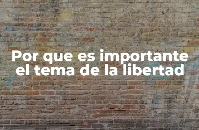 Por que es Importante el Tema de la Libertad