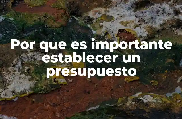 Por que es Importante Establecer un Presupuesto