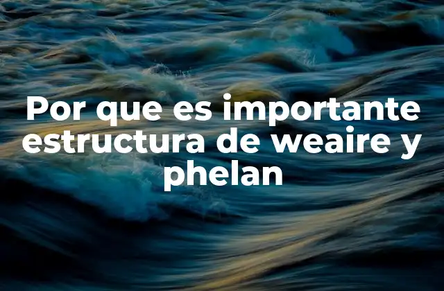 Por que es Importante Estructura de Weaire y Phelan