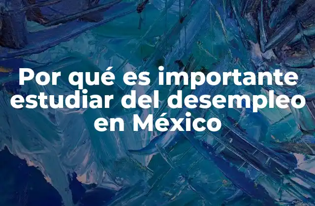 Por Qué es Importante Estudiar Del Desempleo en México