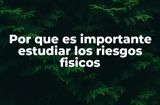 Por que es Importante Estudiar los Riesgos Fisicos