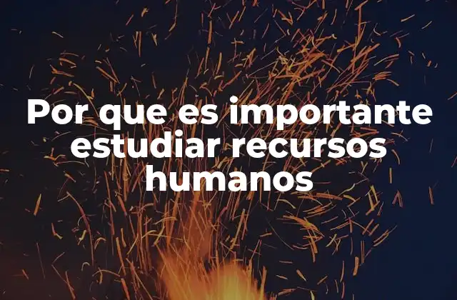 Por que es Importante Estudiar Recursos Humanos