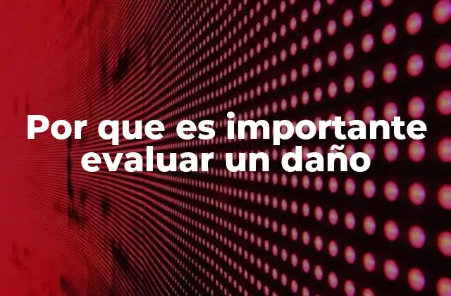 Por que es Importante Evaluar un Daño