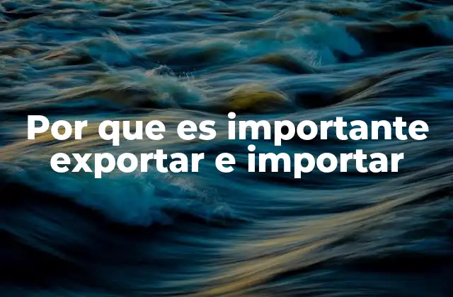 Por que es Importante Exportar e Importar
