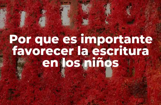 Por que es Importante Favorecer la Escritura en los Niños