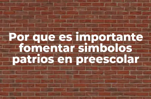 Por que es Importante Fomentar Simbolos Patrios en Preescolar