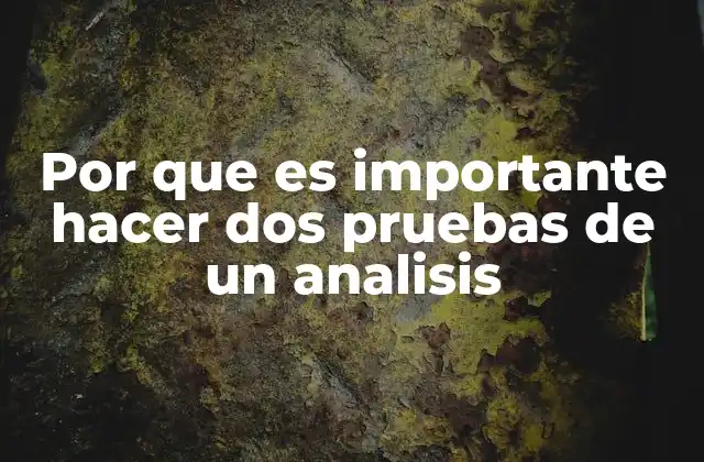 Por que es Importante Hacer Dos Pruebas de un Analisis