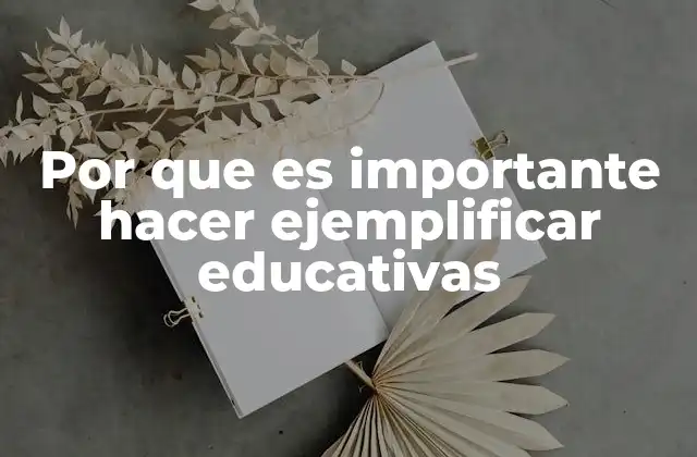 Por que es Importante Hacer Ejemplificar Educativas